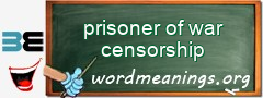 WordMeaning blackboard for prisoner of war censorship